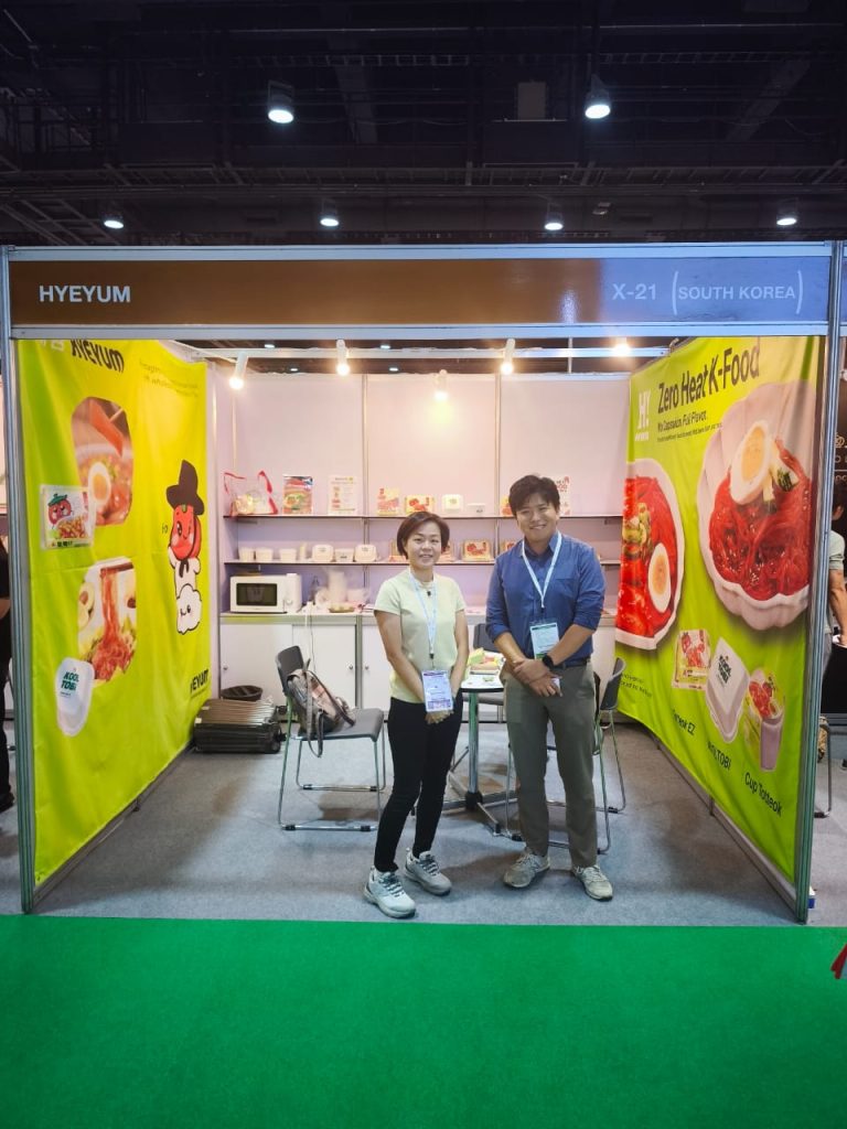 Chin Woh representatives at Mega Halal Bangkok exhibition booth, Malaysia agricultural exporter