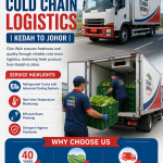 Chin Woh's cold chain logistics service delivering fresh vegetables from Kedah to Johor, ensuring freshness with refrigerated trucks and reliable route planning.