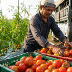 Fresh tomatoes harvested this morning at Chin Woh's farm in Perak, Malaysia, sorted for local delivery to restaurants, supermarkets, and wholesalers across Malaysia.