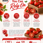 Chin Woh's carefully selected fresh tomatoes with consistent quality and reliable supply, trusted by restaurants, supermarkets, and businesses across Malaysia.