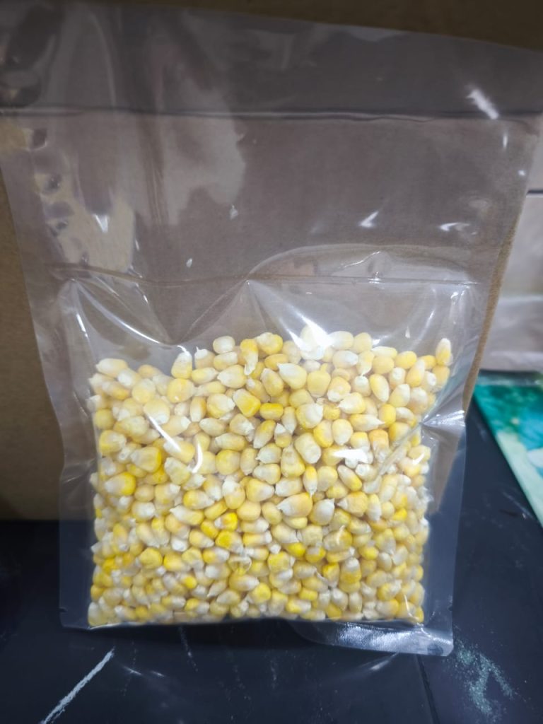 Chin Woh freeze-dried yellow corn in sealed packaging, produced in Malaysia for wholesale, commercial food applications and export markets including Brunei.