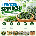 Frozen spinach supplied by Chin Woh for commercial buyers in Malaysia